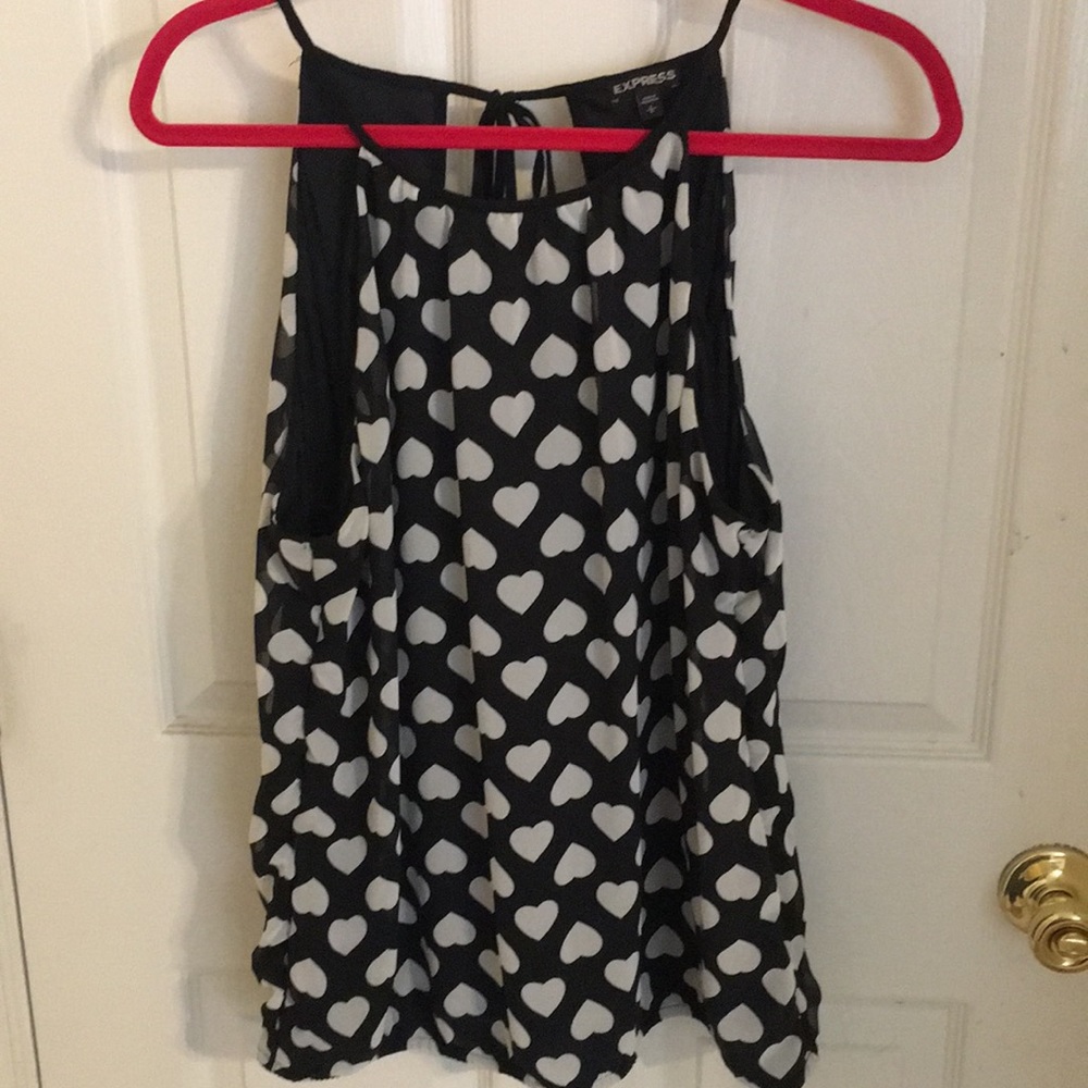 High neckline Print top